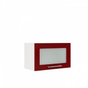 Бруклин ШВГС 600 Шкаф верхний горизонтальный со стеклом (Бетон белый/корпус Белый) в Железнодорожном - zheleznodorozhnyj.mebel54.com | фото
