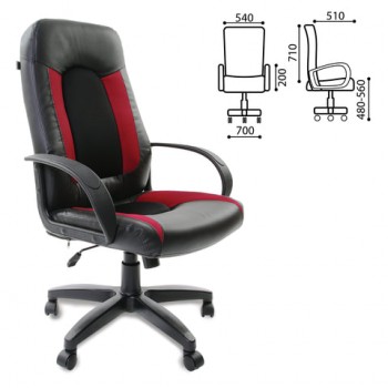 Кресло офисное BRABIX Strike EX-525 (черно-красный) в Железнодорожном - zheleznodorozhnyj.mebel54.com | фото