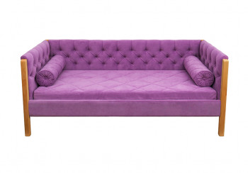 Кровать 180 серии Леди  32 Фиолетовый (подушка валик) в Железнодорожном - zheleznodorozhnyj.mebel54.com | фото