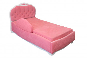 Кровать 190 Гармония Lux 36 Розовый (мягкий бортик) в Железнодорожном - zheleznodorozhnyj.mebel54.com | фото