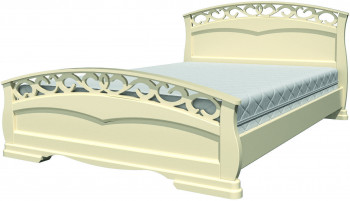 Кровать Грация-1 из массива сосны 1600*2000 Слоновая кость в Железнодорожном - zheleznodorozhnyj.mebel54.com | фото