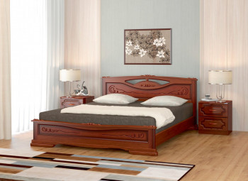 Кровать Карина-7 из массива сосны 1400*2000 Орех в Железнодорожном - zheleznodorozhnyj.mebel54.com | фото