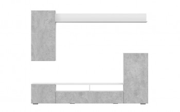 Мебель для гостиной МГС 4 (Белый/Цемент светлый) в Железнодорожном - zheleznodorozhnyj.mebel54.com | фото