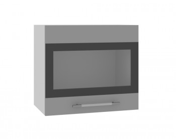 Ройс ВПГСФ 500 Шкаф верхний горизонтальный со стеклом с фотопечатью высокий (Графит софт/корпус Серый) в Железнодорожном - zheleznodorozhnyj.mebel54.com | фото