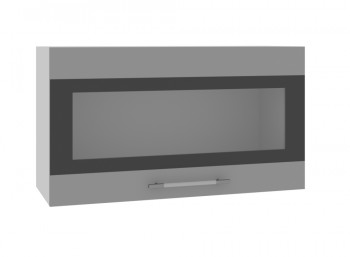 Ройс ВПГСФ 800 Шкаф верхний горизонтальный со стеклом с фотопечатью высокий (Графит софт/корпус Серый) в Железнодорожном - zheleznodorozhnyj.mebel54.com | фото