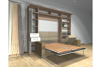 Шкаф-кровать с диваном Каролина в Железнодорожном - zheleznodorozhnyj.mebel54.com | фото