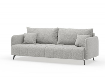 Валериан диван трёхместный прямой Светло-серый, ткань RICO FLEX 108 в Железнодорожном - zheleznodorozhnyj.mebel54.com | фото
